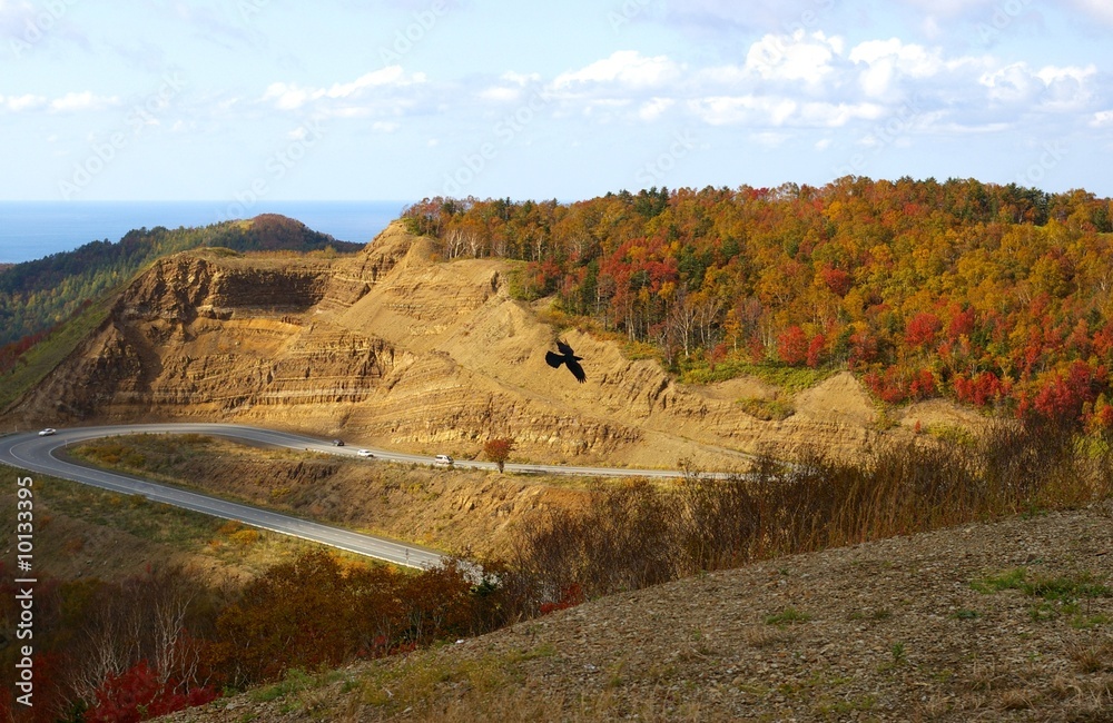 Mountain pass Kholmskiy on island Sakhalin by autumn. Mountain pass Kholmskiy on island Sakhalin by autumn.
