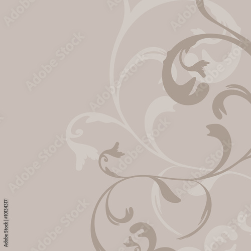 floral design - arabesque on beige background