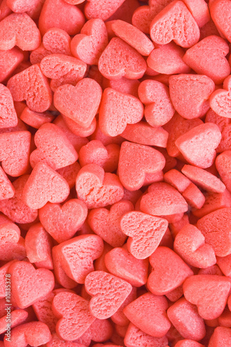 Red candy hearts for background