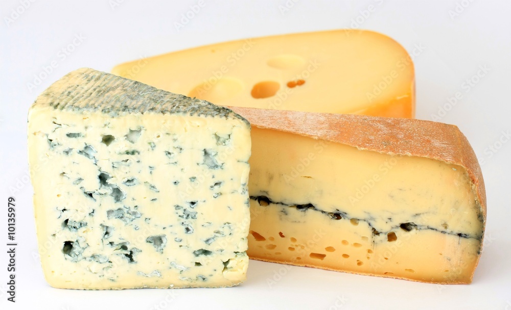 Three varieties of french cheese