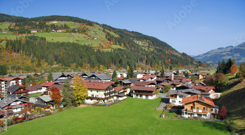 Canvas Print Houses at Kirchberg in tirol - Kitzbuhel Austria