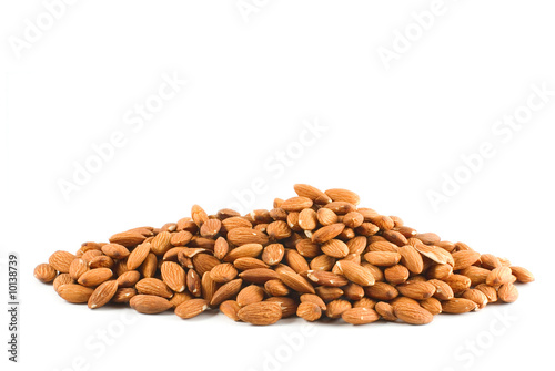 pile of peeled almond nuts