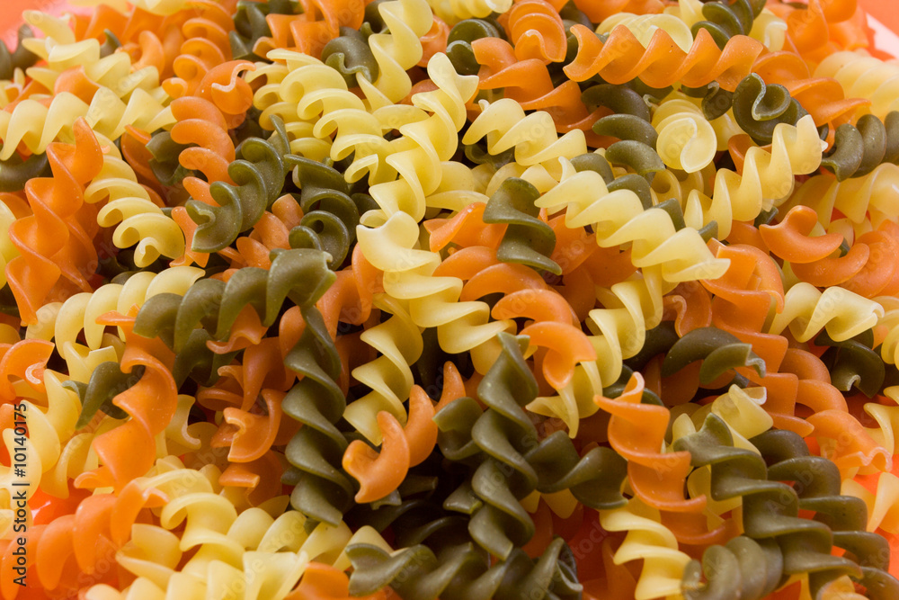 close up shot of fusilli pasta close up shot of fusilli pasta