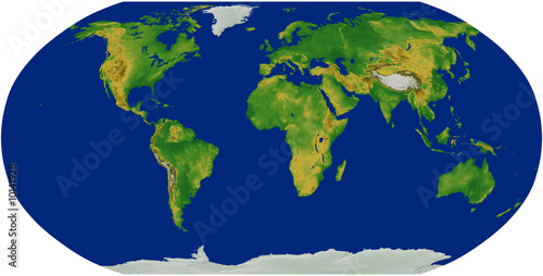 Robinson World Map with Terrain photo