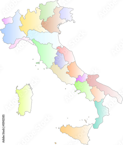 Italia suddivisa in regioni