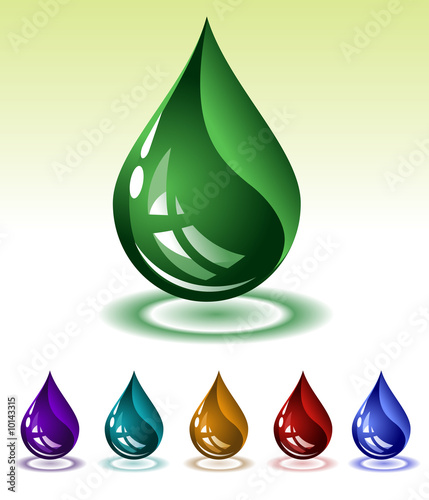 Liquid drop in various color.