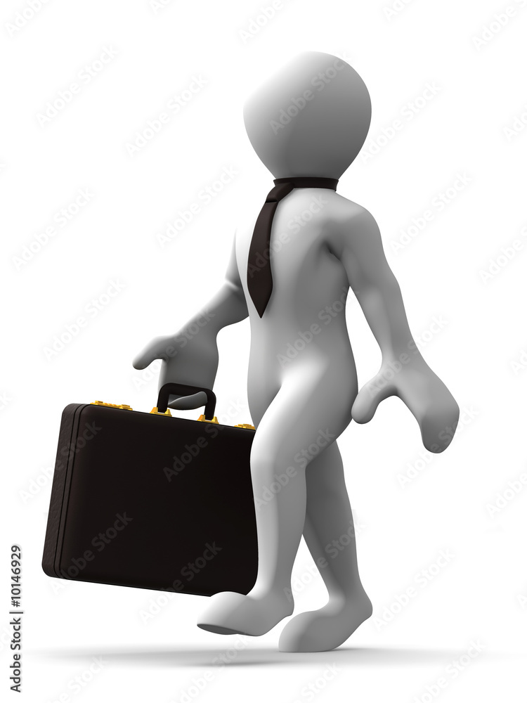 Man with suitcase. 3d Man with suitcase. 3d