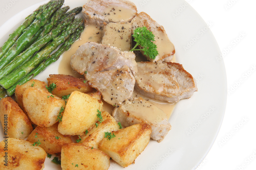 Pork medalions with sauteed potatoes Pork medalions with sauteed potatoes