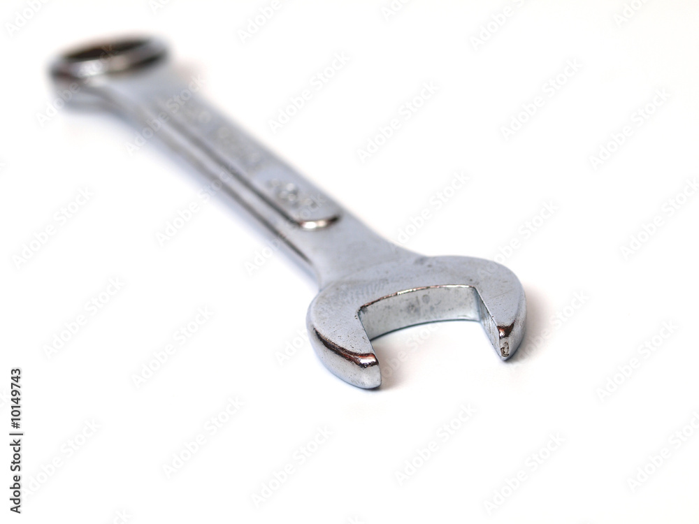 Drop forged steel spanner on white background Drop forged steel spanner on white background