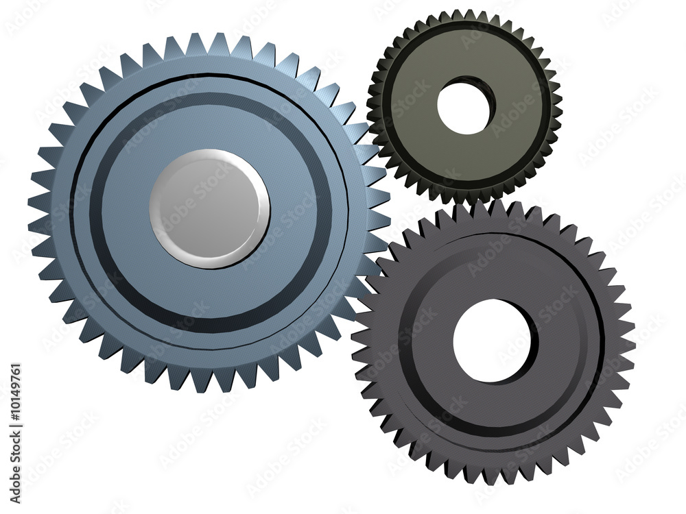 metal gears isolated on white