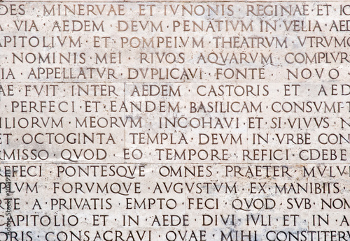 Iscrizione in lingua latina, Roma photo