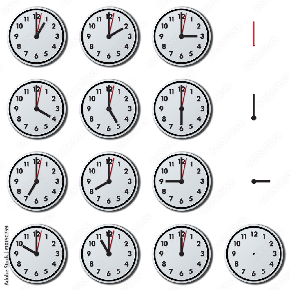 The Twenty four hour, office clock isolated The Twenty four hour, office clock isolated
