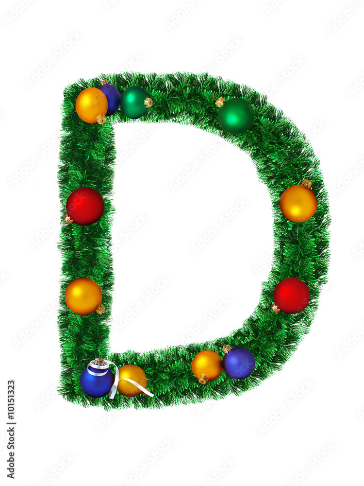 Christmas alphabet isolated on a white background - D Christmas alphabet isolated on a white background - D