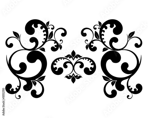 black arabesque isolated on white background