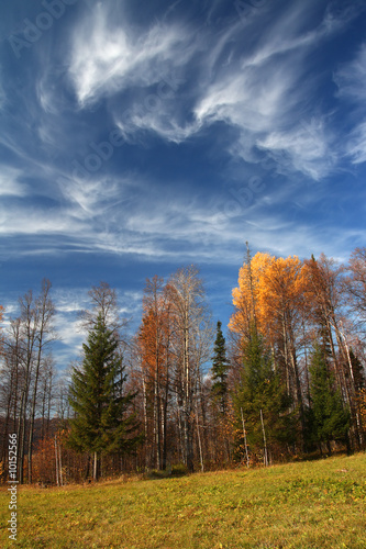 autumn landscape in Ural mountains Russia