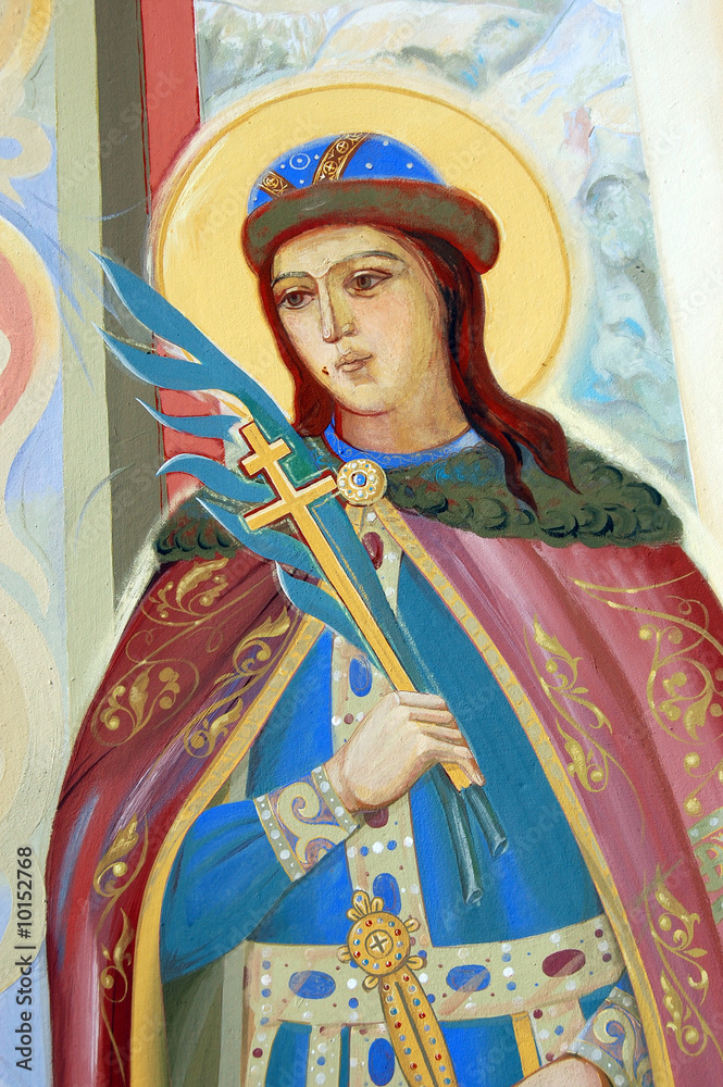 Obraz premium Fresco. Saint Michael's Golden-Domed Cathedral in Kiev, Ukraine