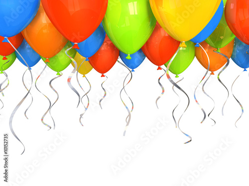 Party balloons background 3D