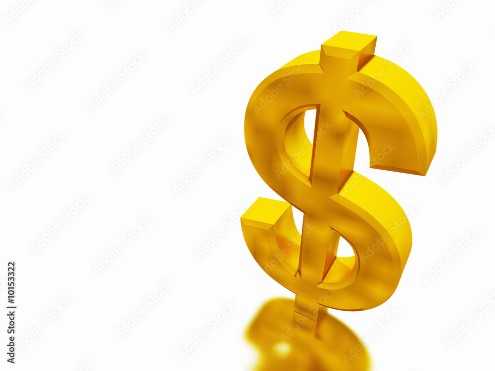 Dollar. A sign on monetary unit of the USA. 3d rendering Dollar. A sign on monetary unit of the USA. 3d rendering