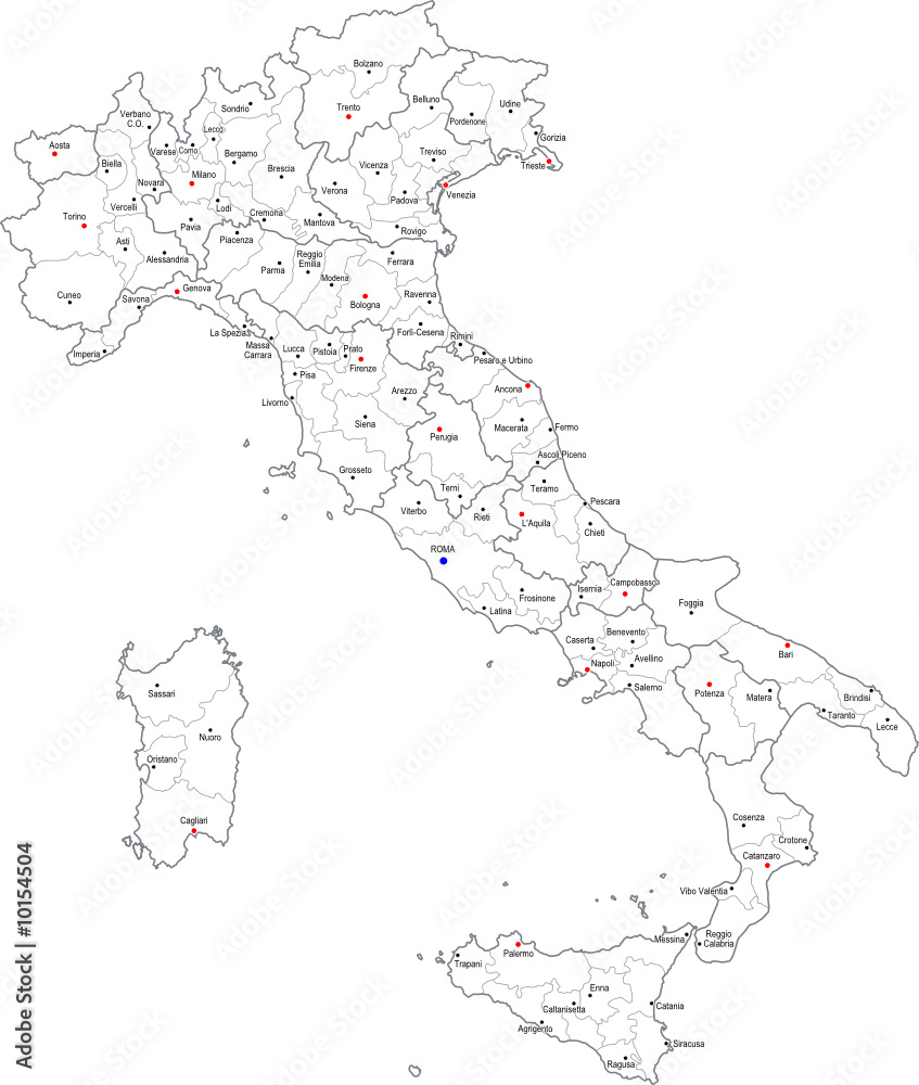 Province italiane aggiornate 2009 Stock Vector | Adobe Stock