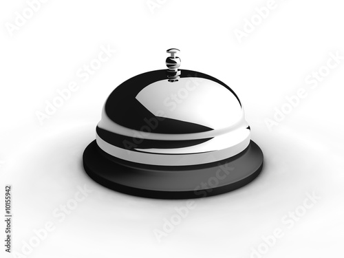 Service bell on white. 3D generated image.