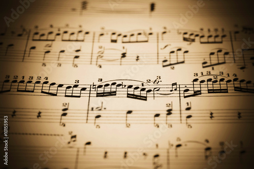 close-up of an old music sheet, very shallow DOF! photo