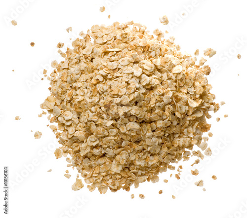 Closeup of oatmeal isolated on white