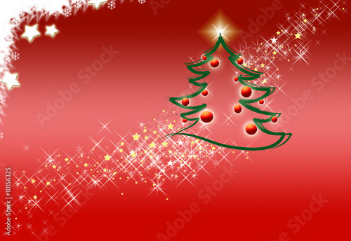 Albero di natale sfondo rosso