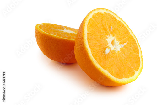 halves of orange isolated on the white