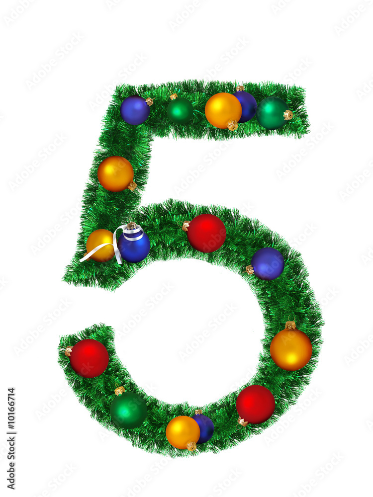 Numeral from christmas decoration - 5 Numeral from christmas decoration - 5