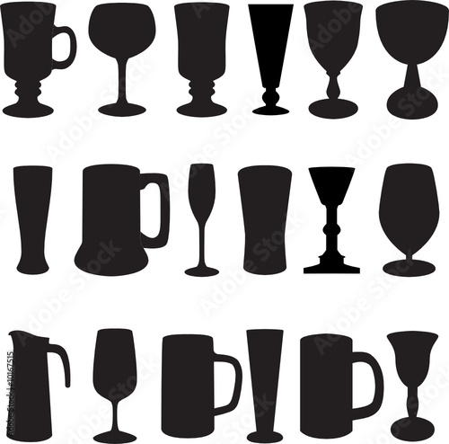 glass collection vector