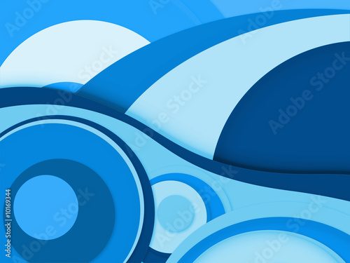 abstract vintage background with wave and circle on blue