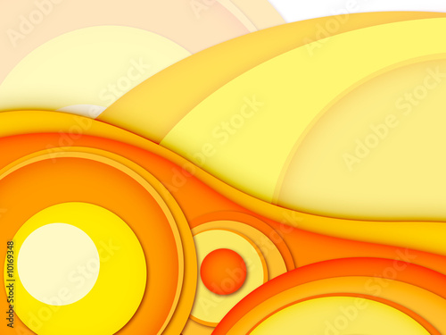 abstract vintage background with wave and circle on yellow