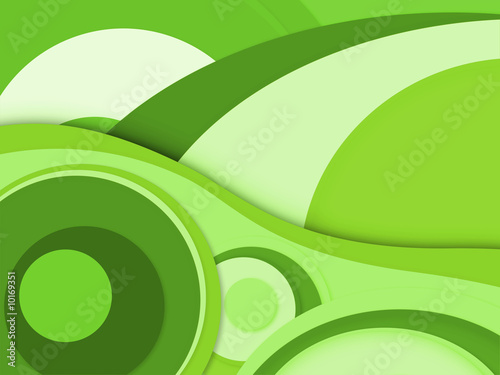 abstract vintage background with wave and circle on green