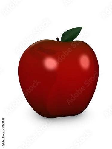 3d image, conceptual, red apple