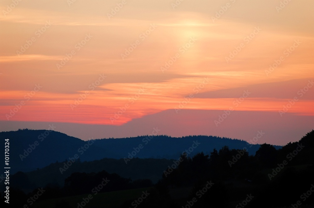 A landscape shot at late evening in south western Germany