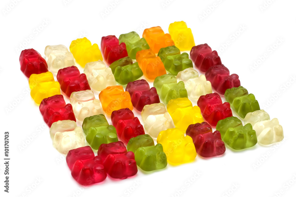 Gummi bears isolated on white. Gummi bears isolated on white.