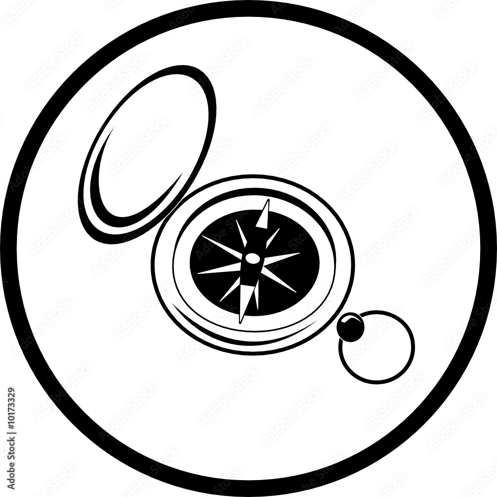 Vector compass icon. Black and white. Simply change. Vector compass icon. Black and white. Simply change.