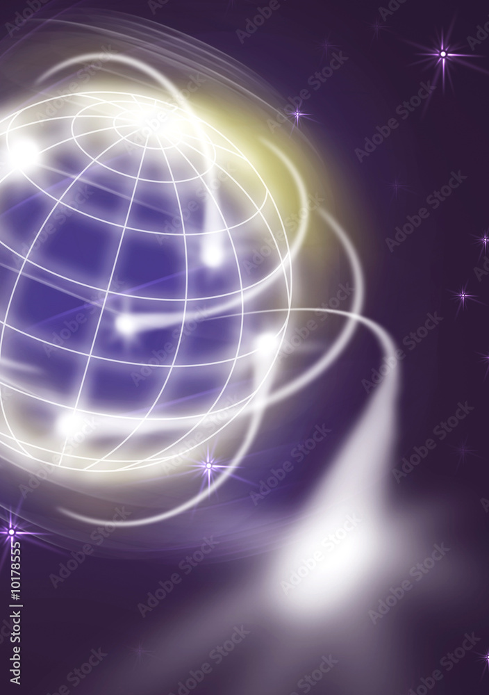 Obraz premium world with international movments as shooting stars