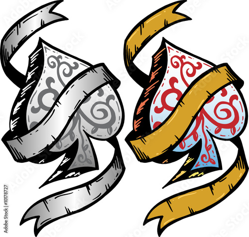 Ace of Spades tattoo style vector illustration