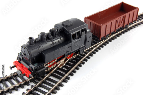 Toy Steam Train and freight wagon