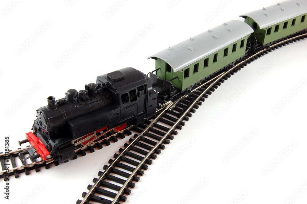 Toy Steam Train and two cabooses Toy Steam Train and two cabooses
