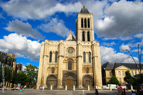 Fototapeta Basilica Saint Denis and Saint Denis main square, Paris, France