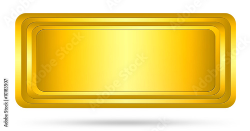 Button Gold with clipping path for easy extraction