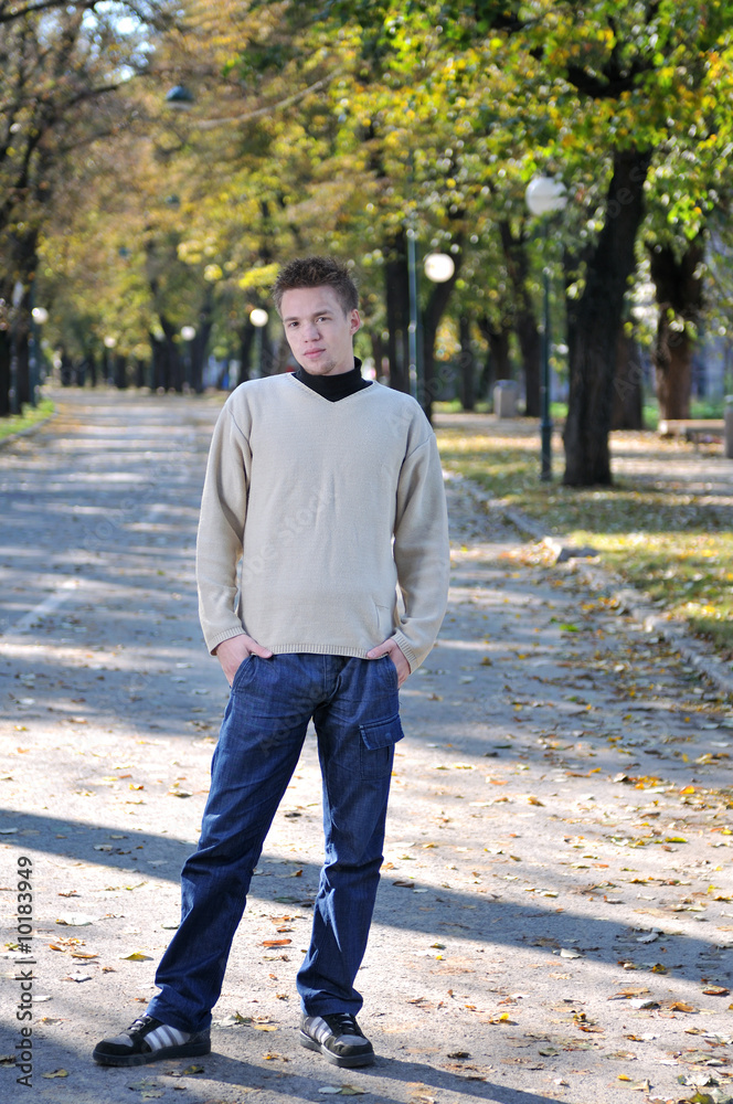 happy young casual man outdoor portrait posing happy young casual man outdoor portrait posing