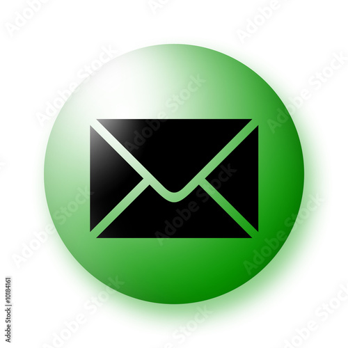 Button Mail  with clipping path for easy extraction