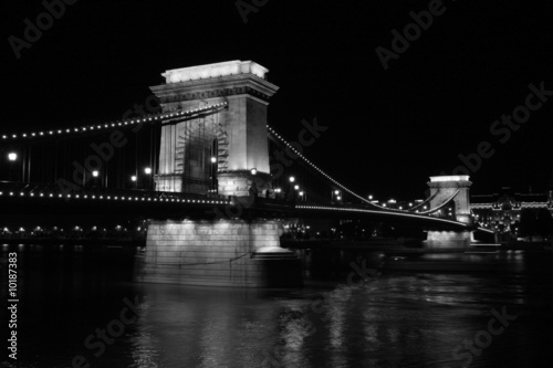 Canvas Print Black and white Budapest Bridge