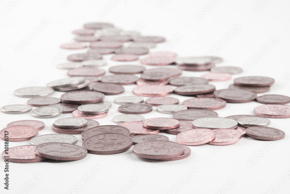 Arrow with money coins,selective focus Arrow with money coins,selective focus