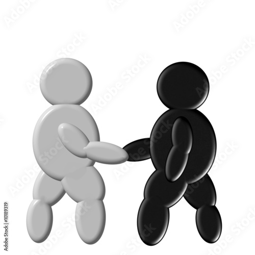 Fotografie Freundschaft zwischen Schwarz und Weiss