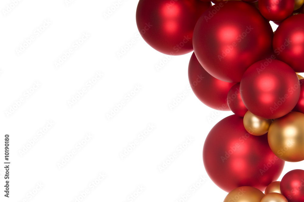 Fototapeta premium Traditional Christmas balls on white background