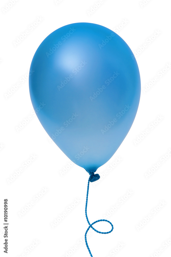 Blue balloon with string (with clipping path) Blue balloon with string (with clipping path)